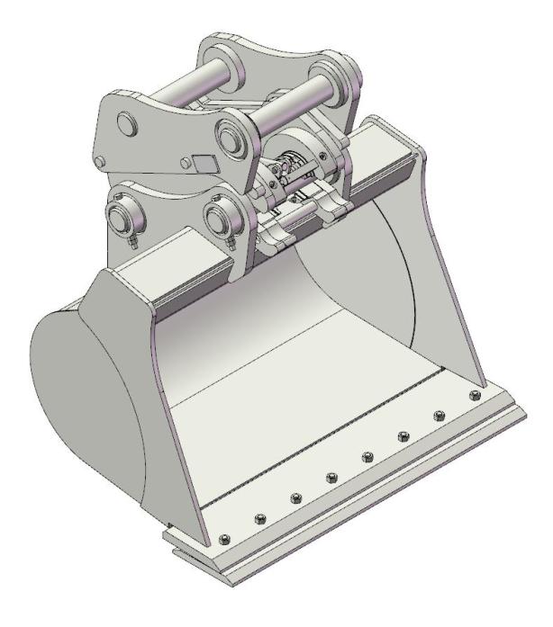 Excavator CUP ISOMETRIC FRONT VIEW 