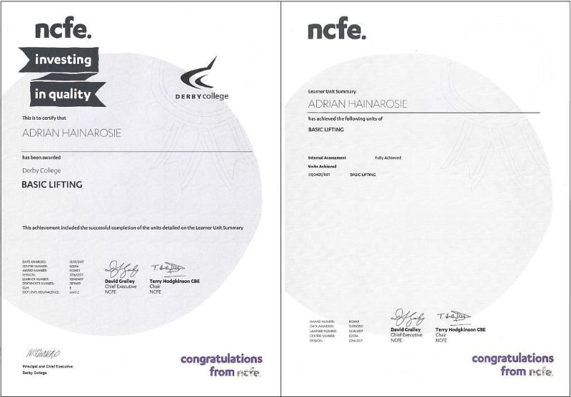 basic lifting certificate